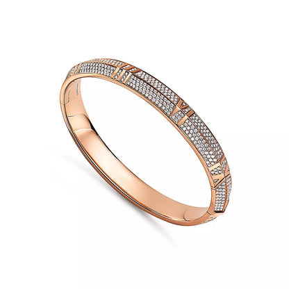 [Hyrra Jewelry]ATLAS X PINK GOLD DIAMOND PAVED BRACELET