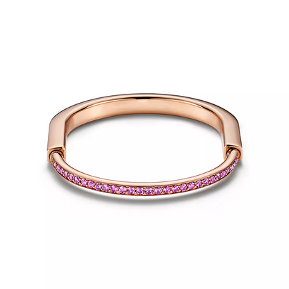 [Hyrra Jewelry]LOCK BRACELET ROSE DIAMOND PINK GOLD