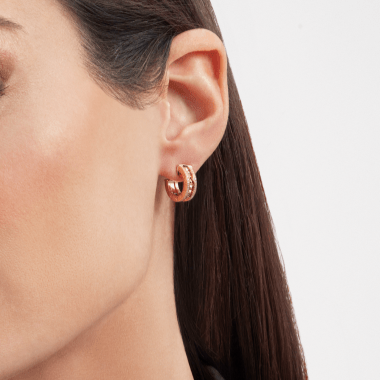 [⭐Hyrra Jewelry]ZERO 1 ROCK GOLD EARRINGS WITH STUDDED SPIRAL AND PAVED DIAMONDS