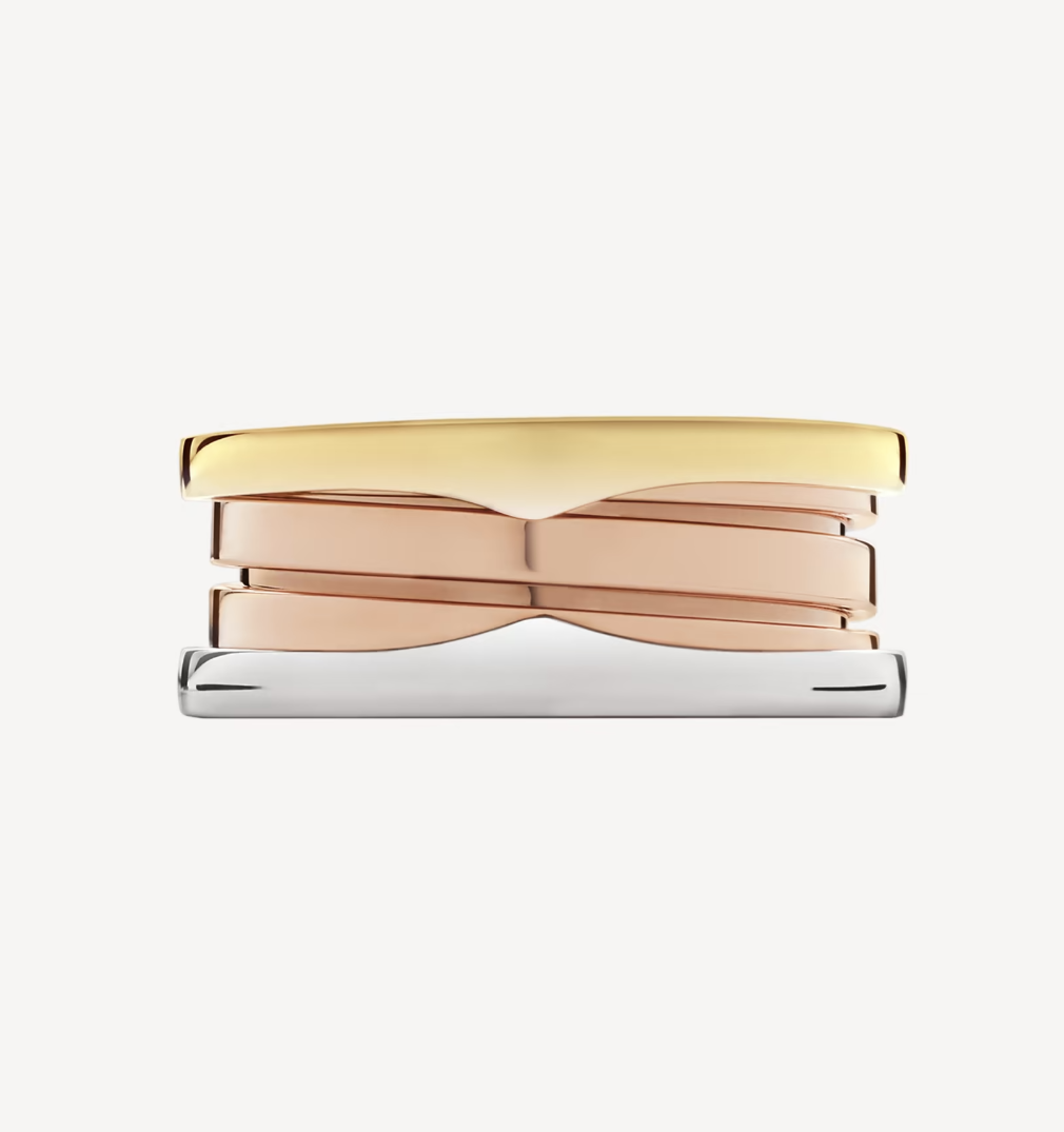 [⭐Hyrra Jewelry]ZERO 1 THREE-BAND ROSE WHITE AND YELLOW RING