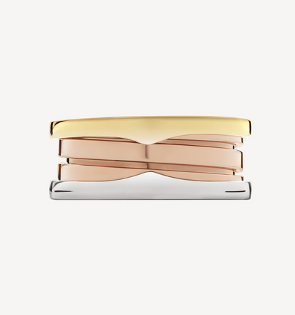 [⭐Hyrra Jewelry]ZERO 1 THREE-BAND ROSE WHITE AND YELLOW RING