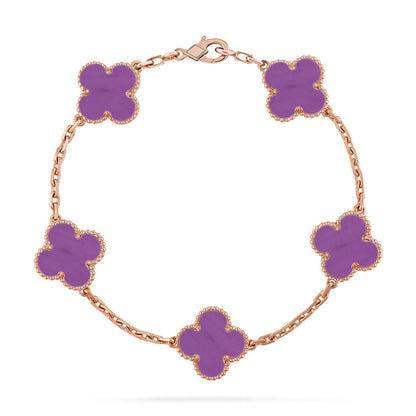 [⭐Hyrra Jewelry] CLOVER 5 MOTIF VIOLET BRACELET COLLECTION