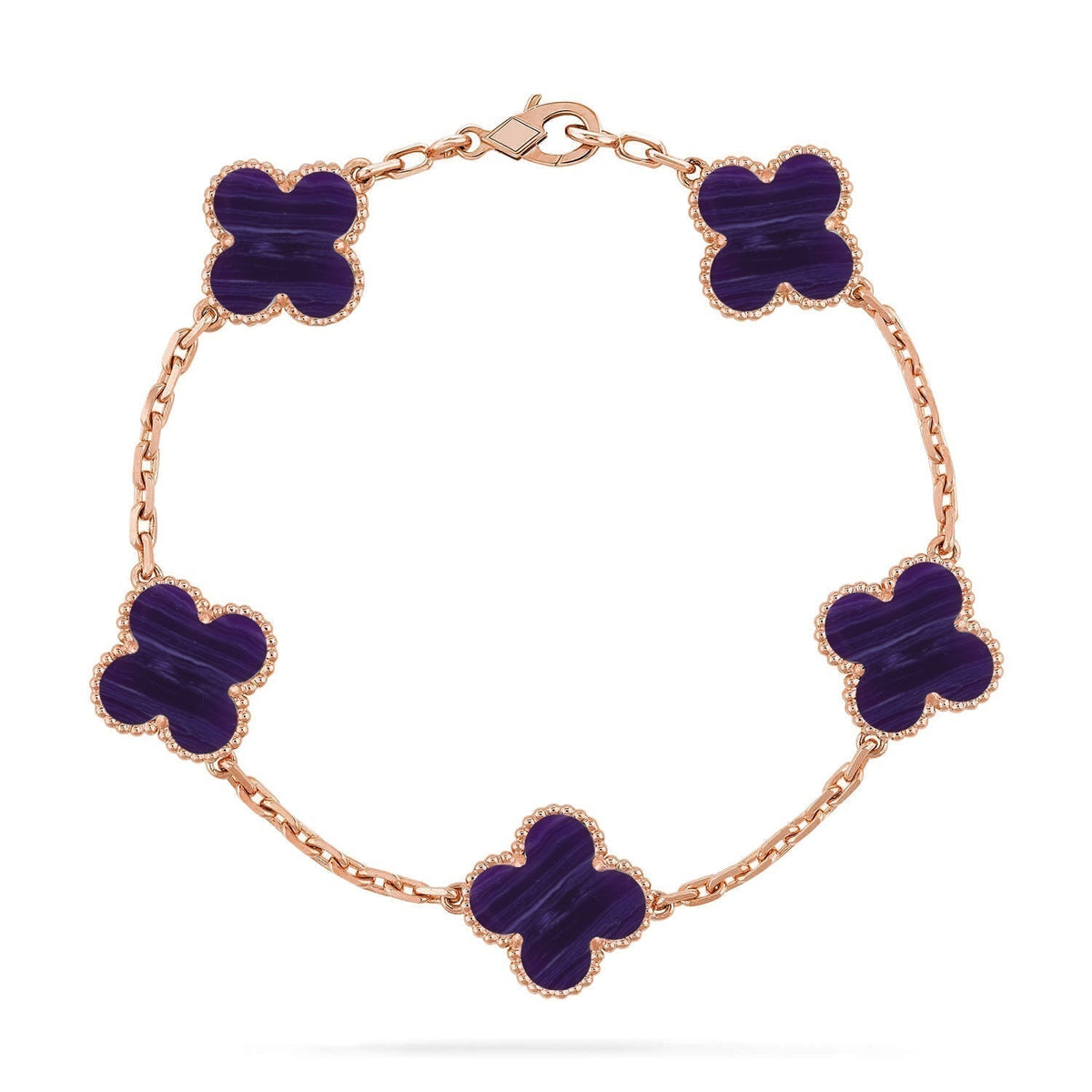 [⭐Hyrra Jewelry]CLOVER 5 MOTIF PURPLE STRIPES BRACELET COLLECTION