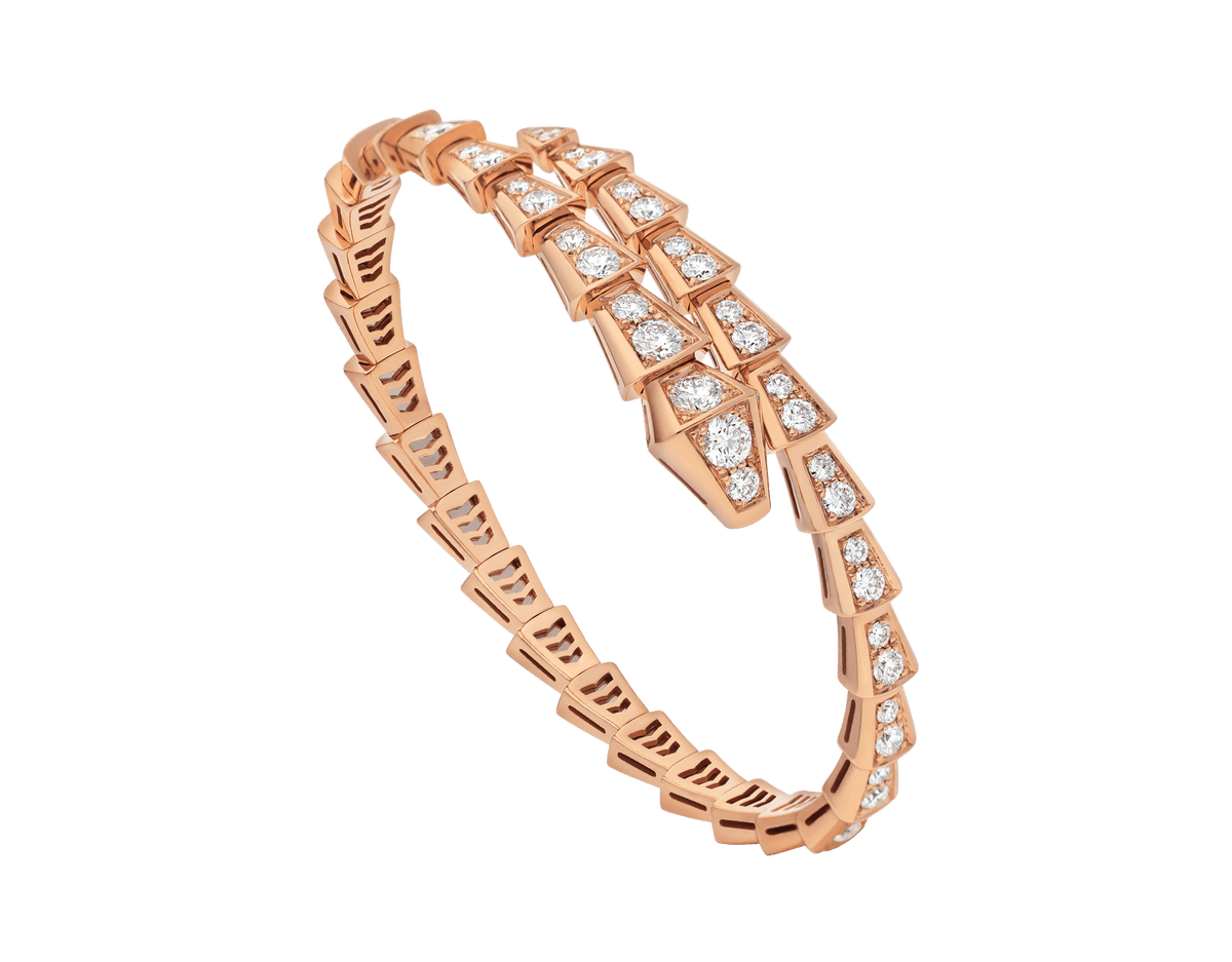 [⭐Hyrra Jewelry]SERPENTI BRACELET 6.8MM PINK GOLD DIAMOND