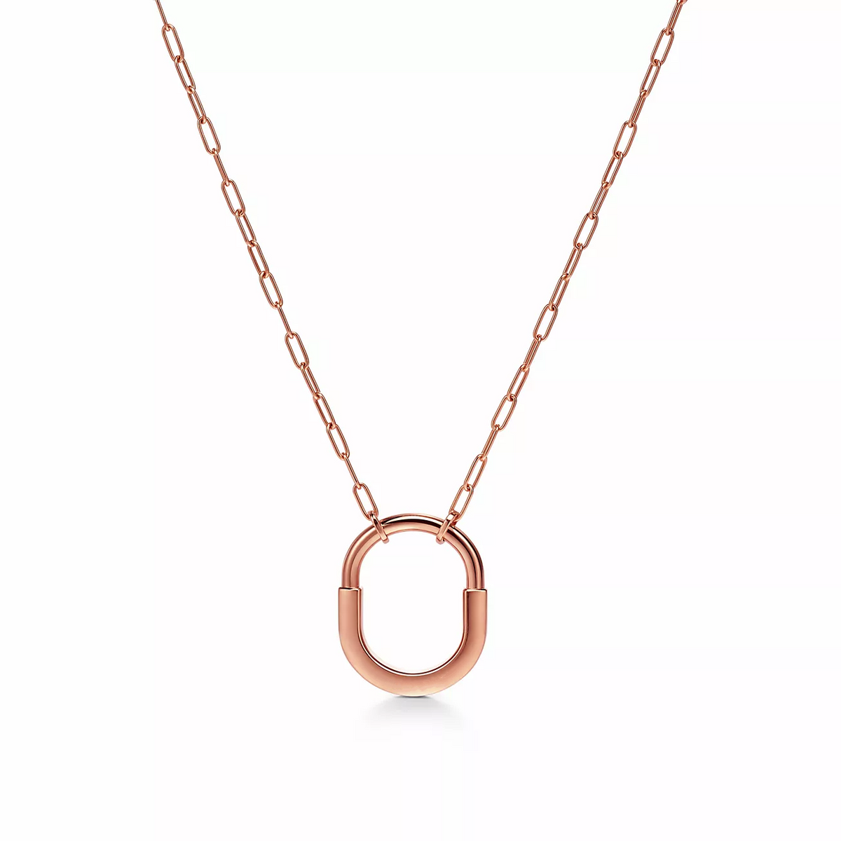 [Hyrra Jewelry]LOCK MEDIUM PENDANT PINK DIAMOND PINK GOLD NECKLACE