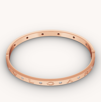 [⭐Hyrra Jewelry]ZERO 1 PINK GOLD 12 DIAMONDS BRACELET