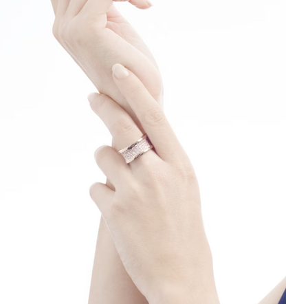 [⭐Hyrra Jewelry]ZERO 1 WITH PAVED DIAMONDS ON THE SPIRAL RING