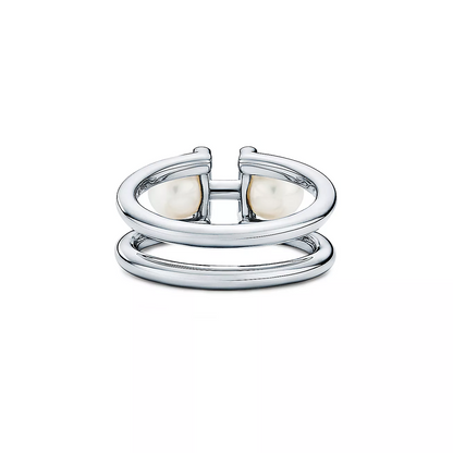 [Hyrra Jewelry]DOUBLE PEARL SILVER RING