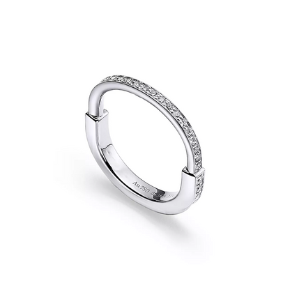 [Hyrra Jewelry]LOCK RING SILVER DIAMOND PAVED