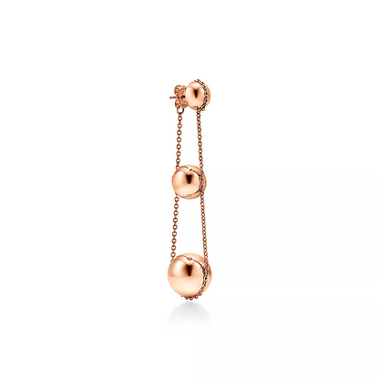 [Hyrra Jewelry]TRIPLE DROP PINK GOLD EARRINGS