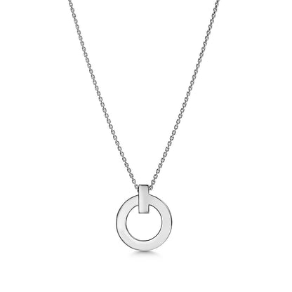 [Hyrra Jewelry]T CIRCLE PENDENT SILVER NECKLACE