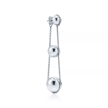[Hyrra Jewelry]TRIPLE DROP SILVER EARRINGS