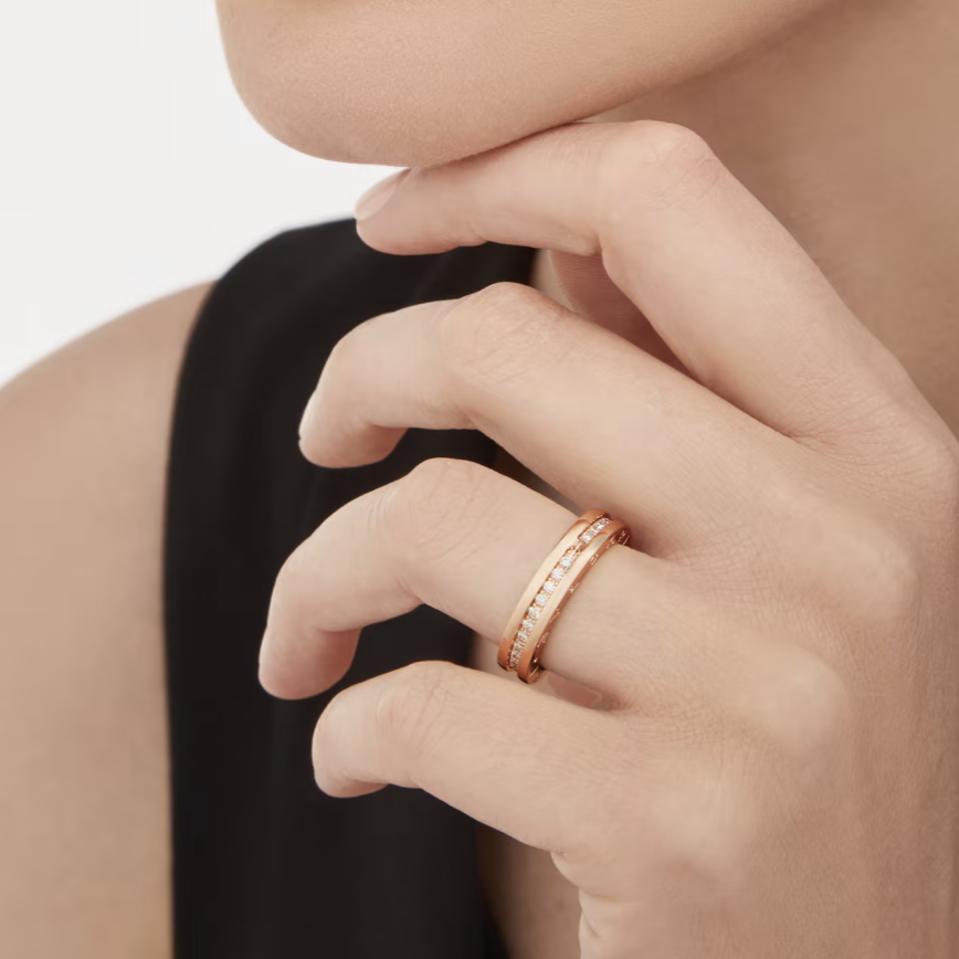 [⭐Hyrra Jewelry]ZERO 1 ONE-BAND PAVED DIAMONDS ON THE SPIRAL RING