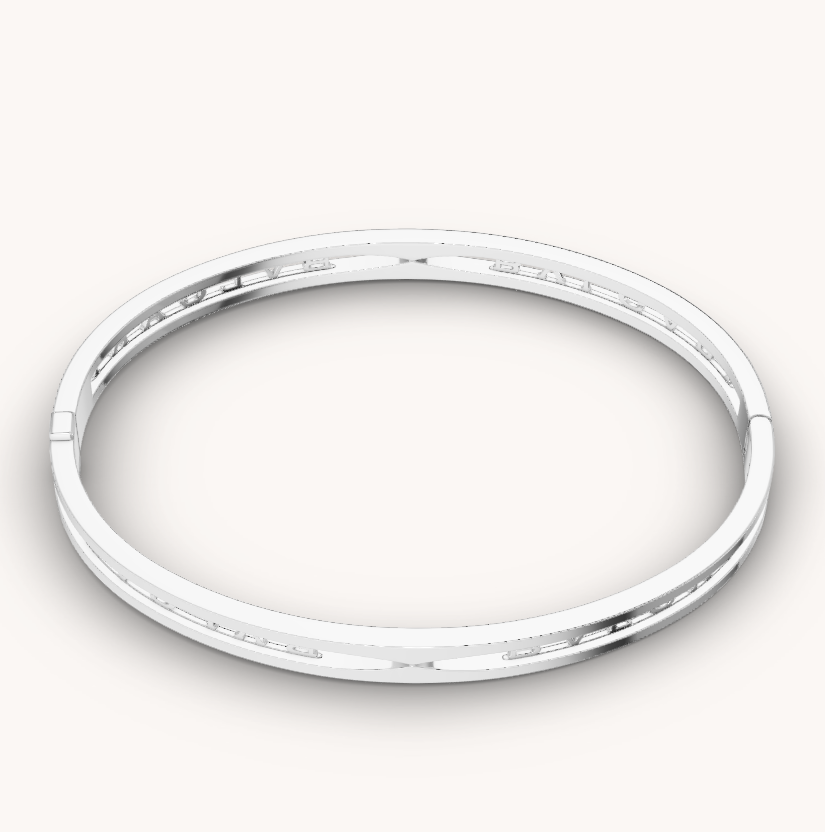 [⭐Hyrra Jewelry]ZERO 1 SPIRAL LOGO SILVER BRACELET