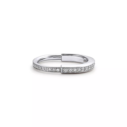 [Hyrra Jewelry]LOCK RING SILVER DIAMOND PAVED