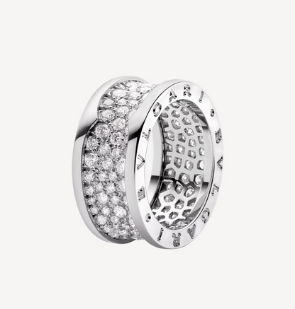 [⭐Hyrra Jewelry]ZERO 1 WITH PAVED DIAMONDS ON THE SPIRAL RING