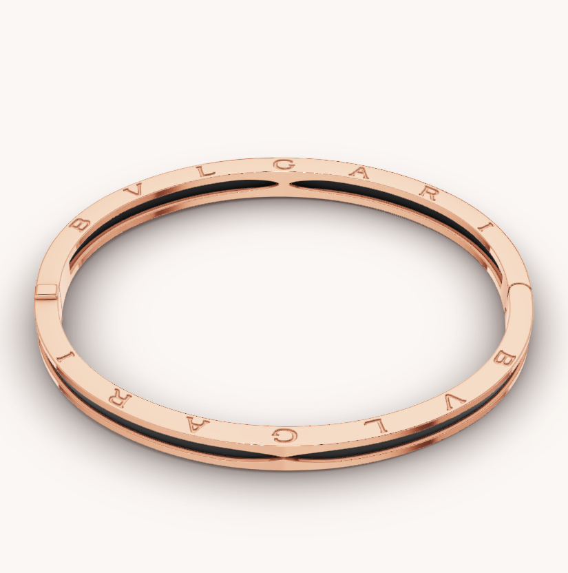 [⭐Hyrra Jewelry]ZERO 1 PINK GOLD WITH BLACK CERAMIC BRACELET