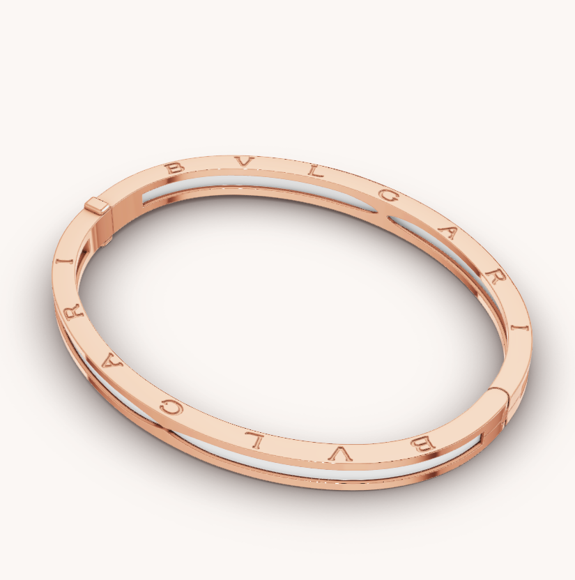 [⭐Hyrra Jewelry]ZERO 1 PINK GOLD WITH WHITE CERAMIC BRACELET