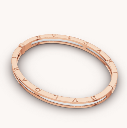 [⭐Hyrra Jewelry]ZERO 1 PINK GOLD WITH WHITE CERAMIC BRACELET