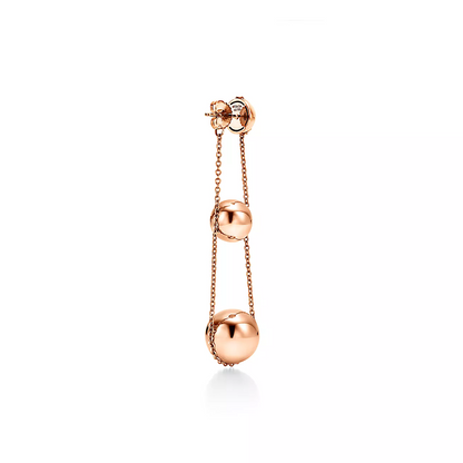 [Hyrra Jewelry]TRIPLE DROP PINK GOLD EARRINGS