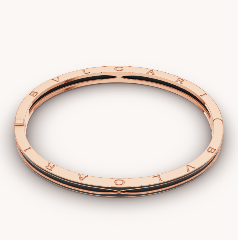 [⭐Hyrra Jewelry]ZERO 1 PINK GOLD WITH MATTE BLACK CERAMIC BRACELET