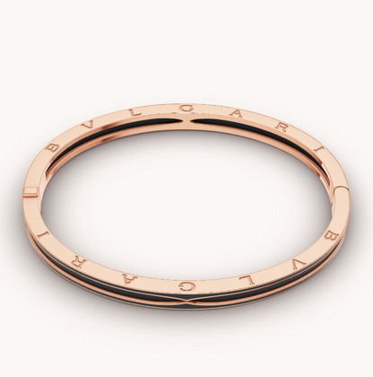 [⭐Hyrra Jewelry]ZERO 1 PINK GOLD WITH MATTE BLACK CERAMIC BRACELET