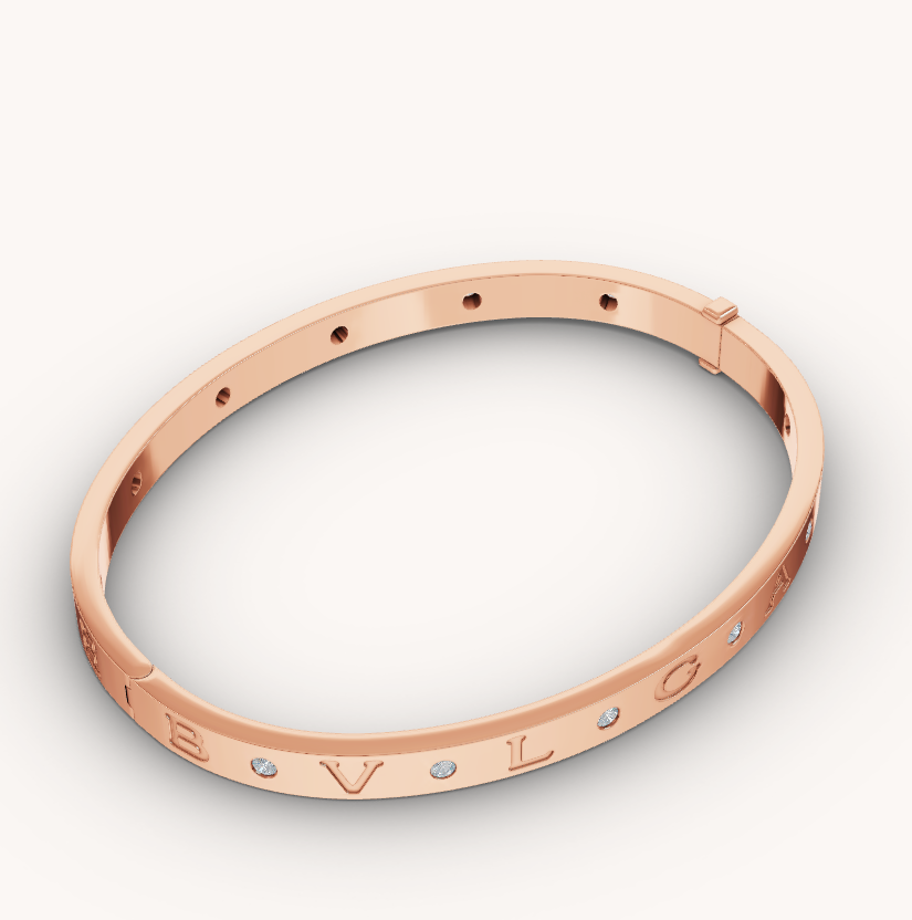 [⭐Hyrra Jewelry]ZERO 1 PINK GOLD 12 DIAMONDS BRACELET