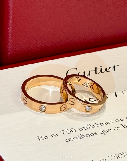 [⭐Hyrra Jewelry]LOVE RING 4MM 1 DIAMOND
