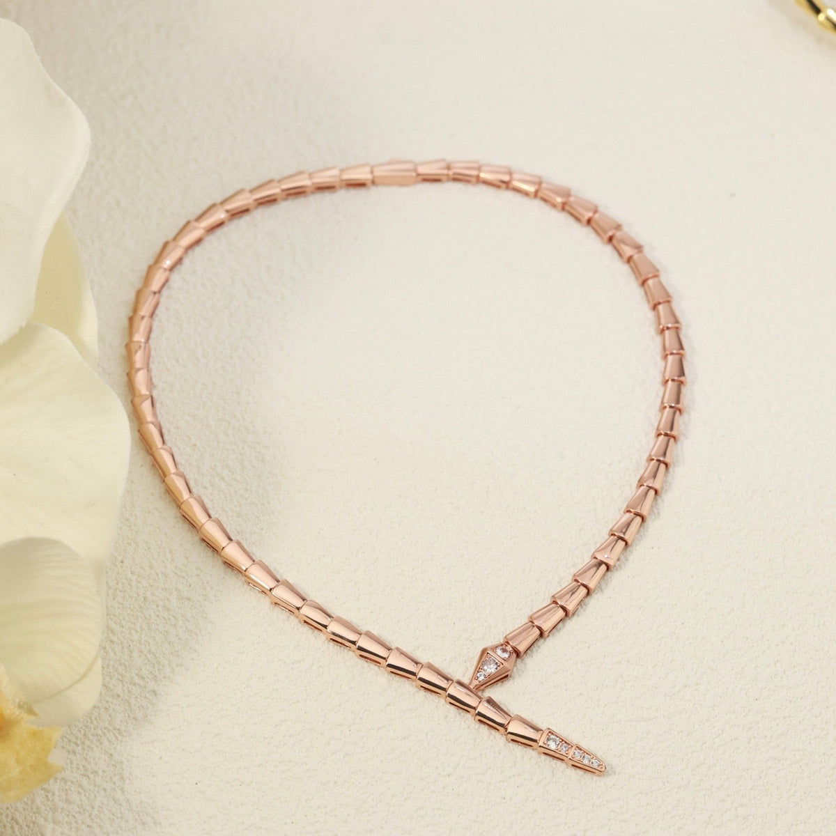 [⭐Hyrra Jewelry]NEW！SERPENT DIAMOND AT BOTH ENDS NECKLACE