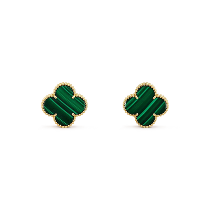 [⭐Hyrra Jewelry]CLOVER MINI 9.5MM MALACHITE  EARRINGS