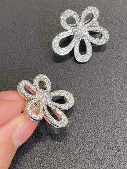 [⭐Hyrra Jewelry]FLOWERLACE EARRINGS FULL DIAMONDS