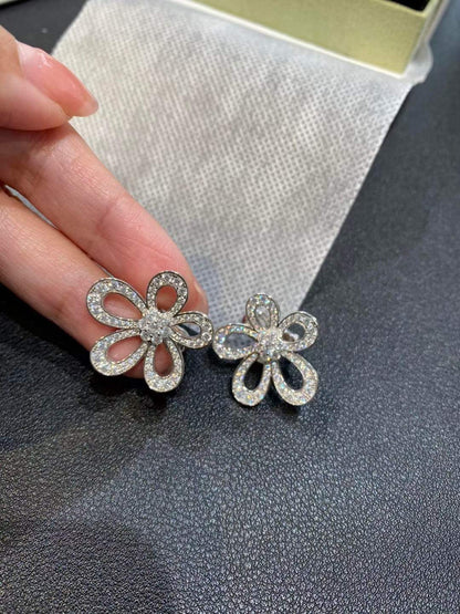 [⭐Hyrra Jewelry]FLOWERLACE EARRINGS FULL DIAMONDS