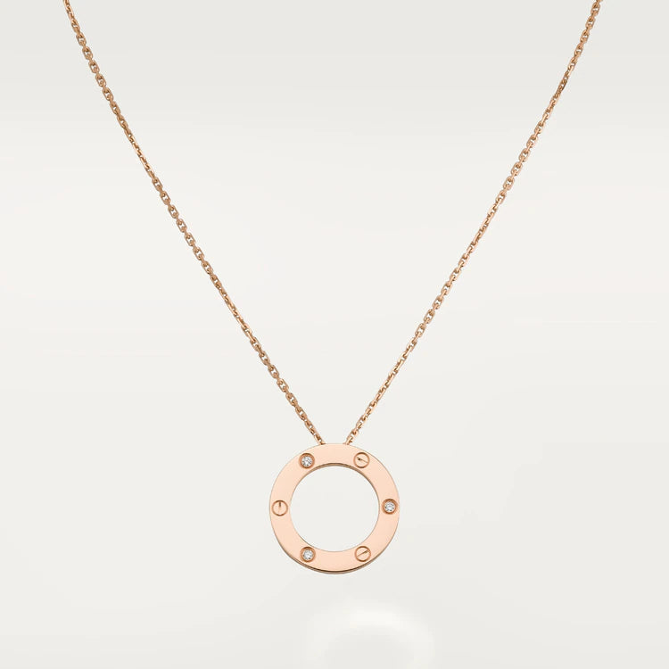 [⭐Hyrra Jewelry]LOVE NECKLACE 16MM 3 DIAMONDS
