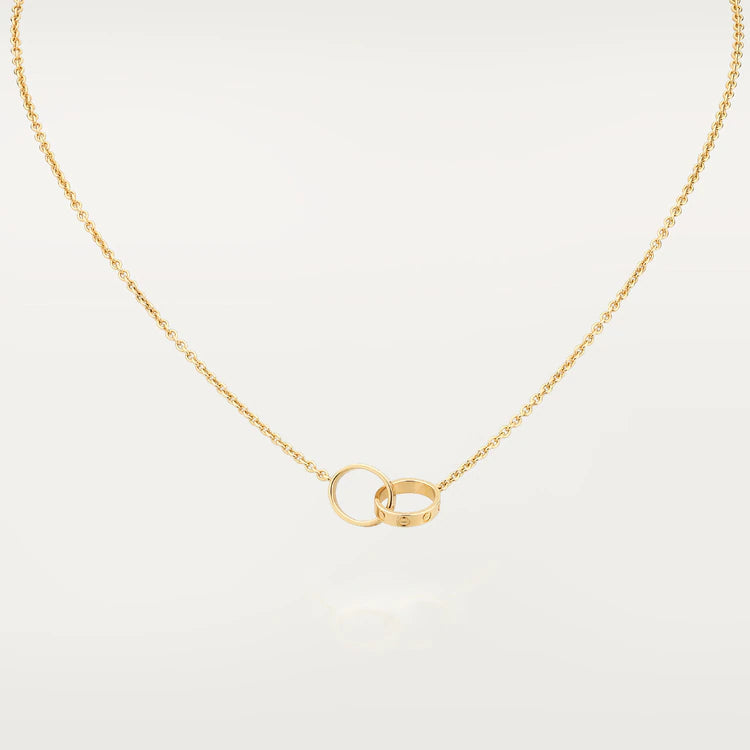 [⭐Hyrra Jewelry]LOVE NECKLACE DOUBLE RING GOLD