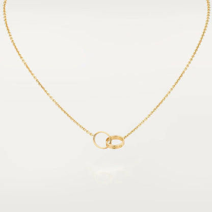 [⭐Hyrra Jewelry]LOVE NECKLACE DOUBLE RING GOLD