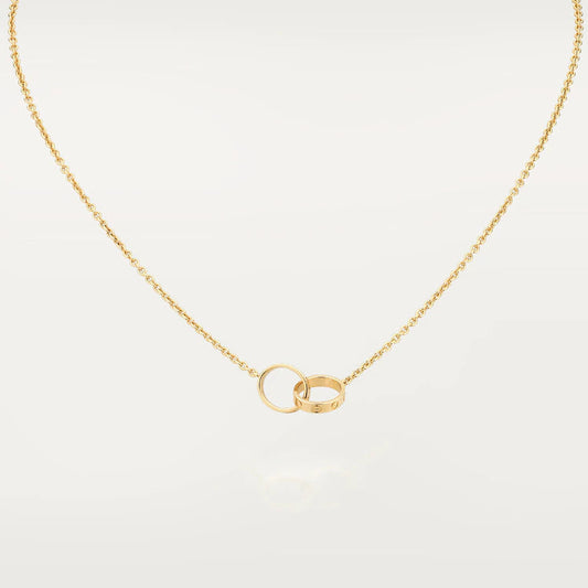 [⭐Hyrra Jewelry]LOVE NECKLACE DOUBLE RING GOLD