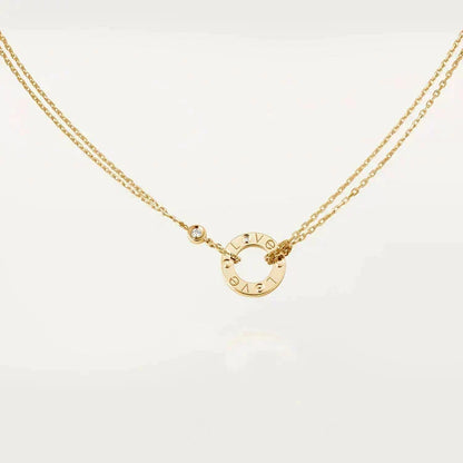 [⭐Hyrra Jewelry]LOVE NECKLACE 16MM 2 DIAMONDS