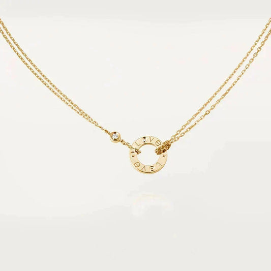 [⭐Hyrra Jewelry]LOVE NECKLACE 16MM 2 DIAMONDS