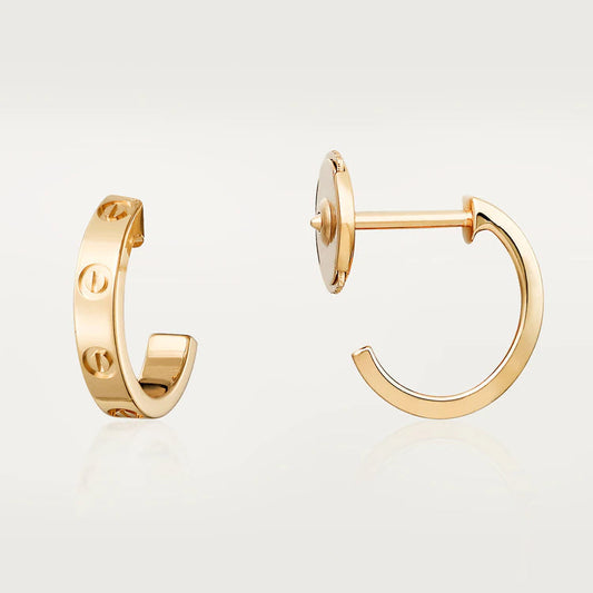 [⭐Hyrra Jewelry]LOVE EARRINGS 2.65MM PINK GOLD