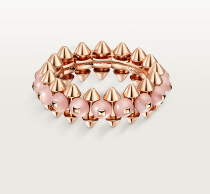 [⭐Hyrra Jewelry]CLASH ELEGANT ROSE GOLD RING FEATURING NATURAL AGATE