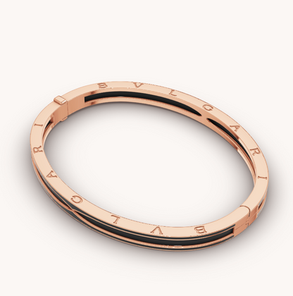 [⭐Hyrra Jewelry]ZERO 1 PINK GOLD WITH MATTE BLACK CERAMIC BRACELET