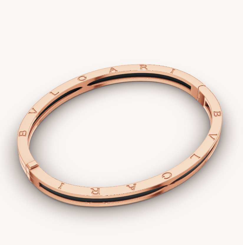 [⭐Hyrra Jewelry]ZERO 1 PINK GOLD WITH BLACK CERAMIC BRACELET