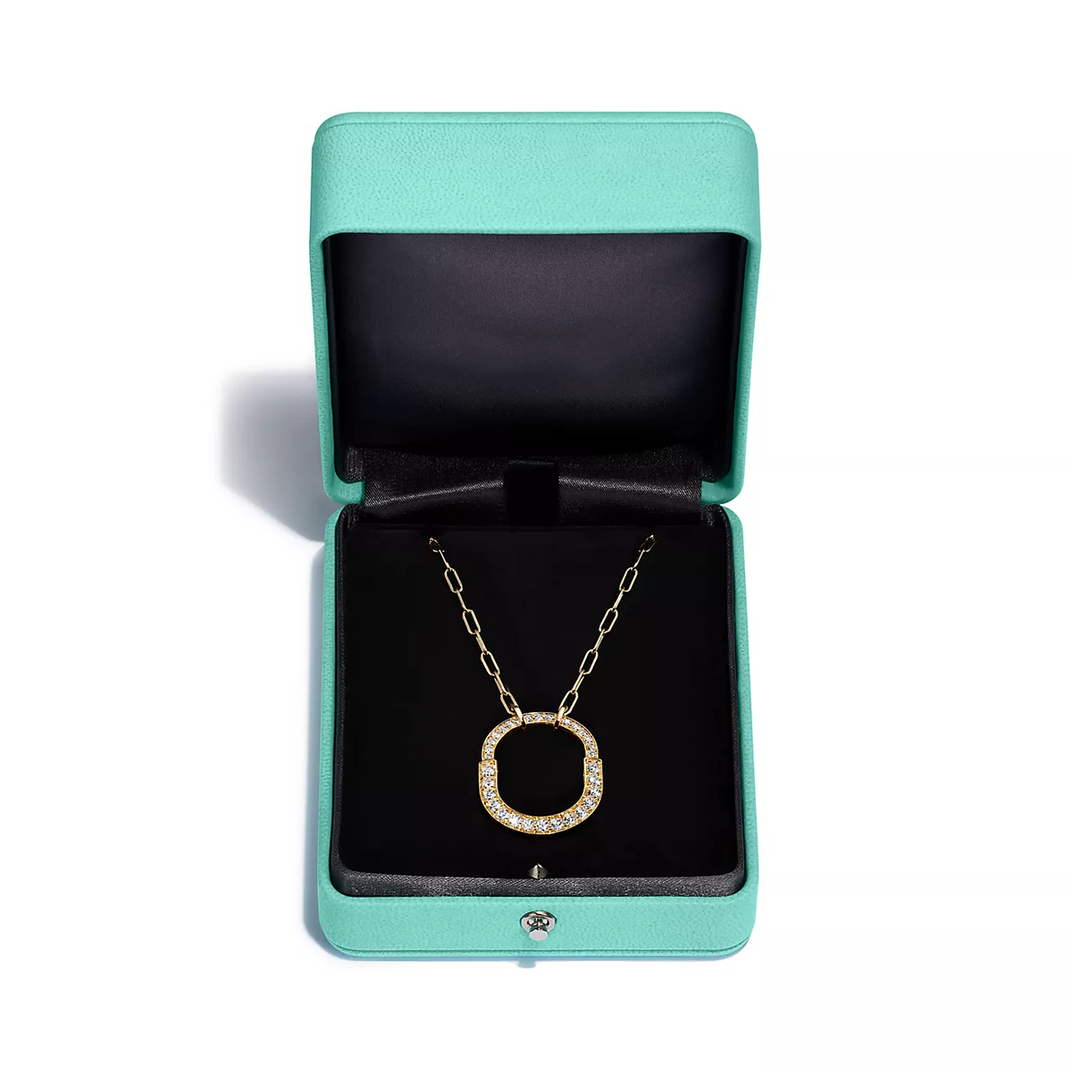 [Hyrra Jewelry]LOCK NECKLACE MEDIUM PENDANT GOLD PAVED DIAMONDS