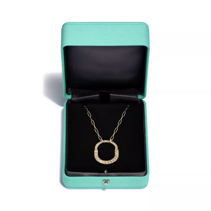 [Hyrra Jewelry]LOCK NECKLACE MEDIUM PENDANT GOLD PAVED DIAMONDS