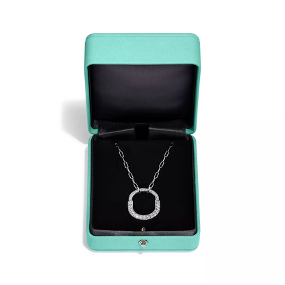 [Hyrra Jewelry]LOCK NECKLACE MEDIUM PENDANT SILVER PAVED DIAMONDS