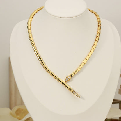 [⭐Hyrra Jewelry]NEW！SERPENT DIAMOND AT BOTH ENDS NECKLACE