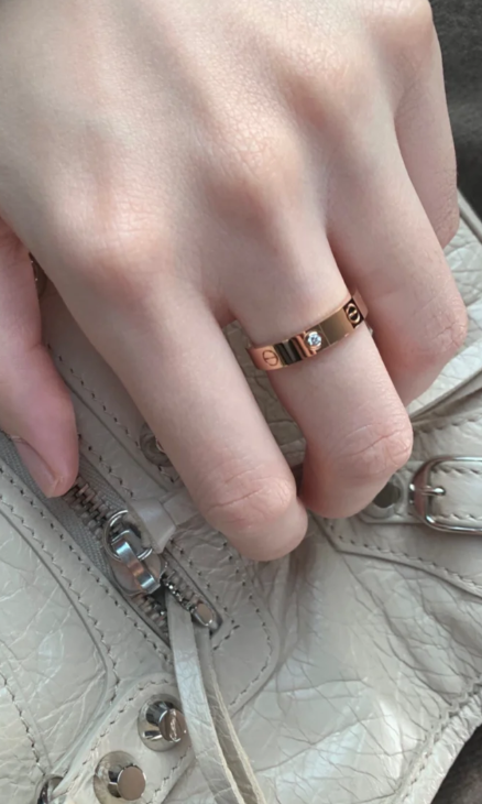 [⭐Hyrra Jewelry]LOVE RING 4MM 1 DIAMOND