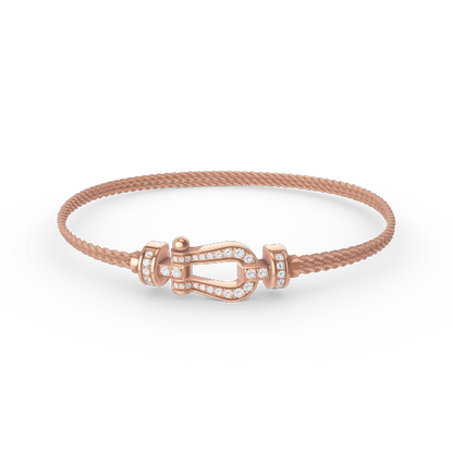 [⭐Hyrra Jewelry]FORCE SMALL HORSESHOE  DIAMOND CHAIN ROPE BRACELET
