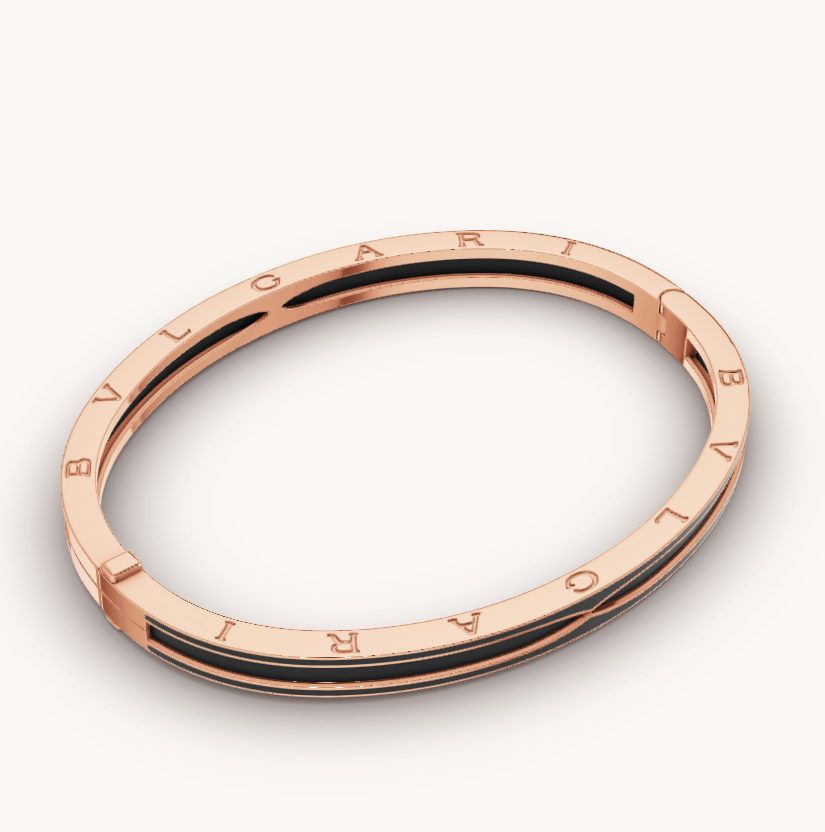 [⭐Hyrra Jewelry]ZERO 1 PINK GOLD WITH MATTE BLACK CERAMIC BRACELET