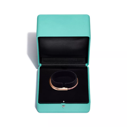 [Hyrra Jewelry]LOCK BRACELET ROSE DIAMOND PINK GOLD